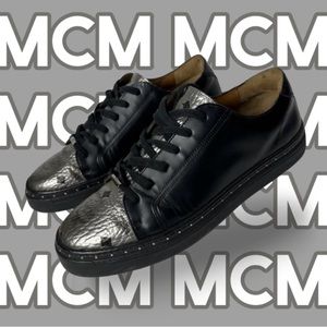 MCM Men’s Black Silver Visetos Logo Shoes 9.5 US/ 43 EU